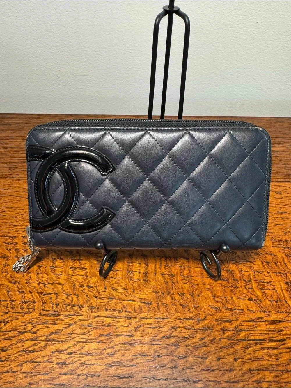 CHANEL Cambon Ligne Quilted Zip Around Wallet w/COA and Box